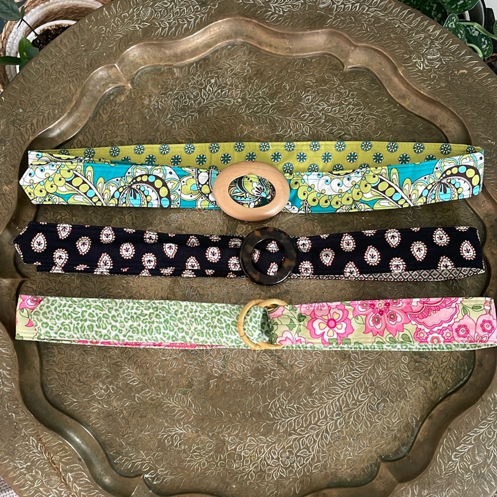 Set of 3 Vera Bradley Reversible Belts One Size